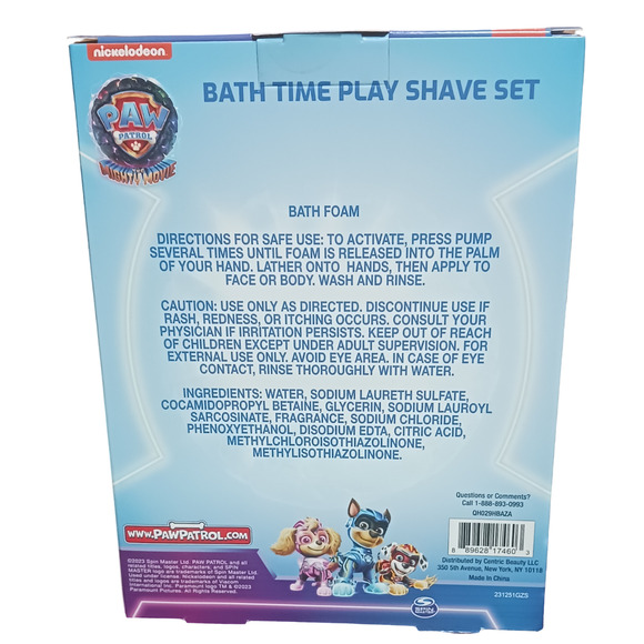Paw Patrol Bath Time Play Shave Set Kids Pretend Foam Razor Brush Mirror Toy Kit - Picture 3 of 13